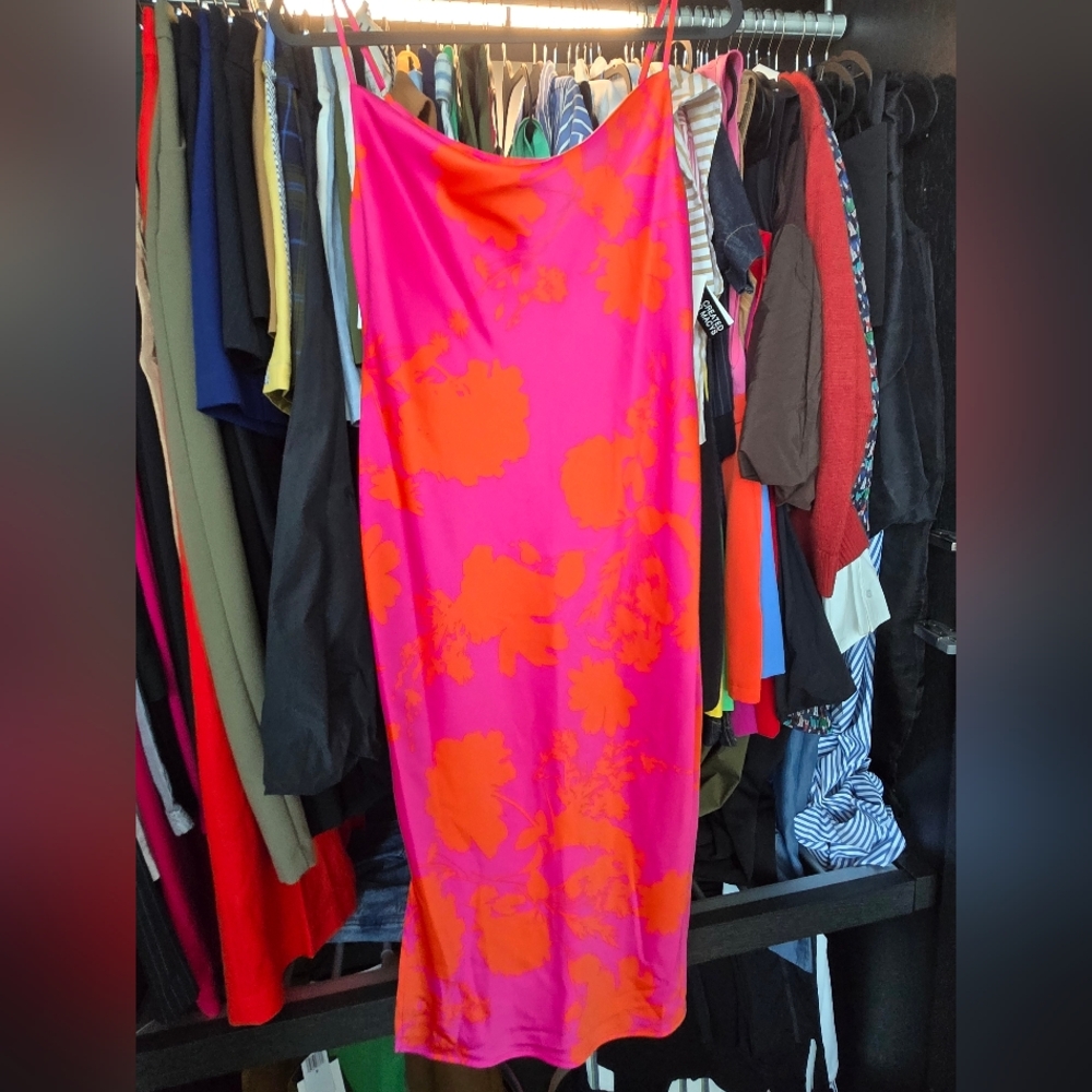 Floral Pink and Orange Women's Skirt